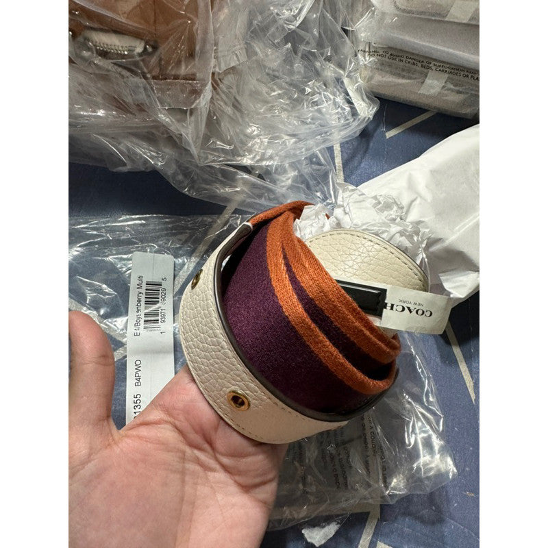 ORIG & IMPORTED CCH Bag Guitar Strap In Colorblock With Varsity Stripe in Maroon Boysenberry