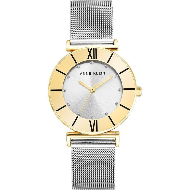 AK Klein Women's Glitter Accented Mesh Bracelet Watch AK/3781SVTT