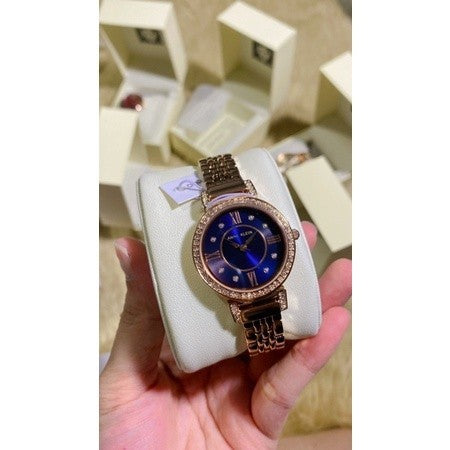 AK Klein Women's Premium Crystal Accented Bracelet Watch (Model: AK/2928NVRG)