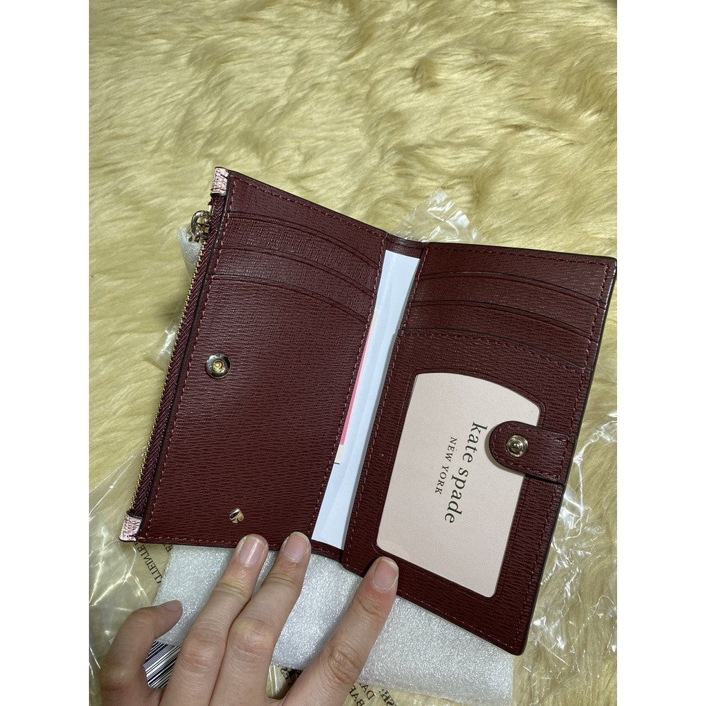 KS flower coated canvas small slim bifold wallet
