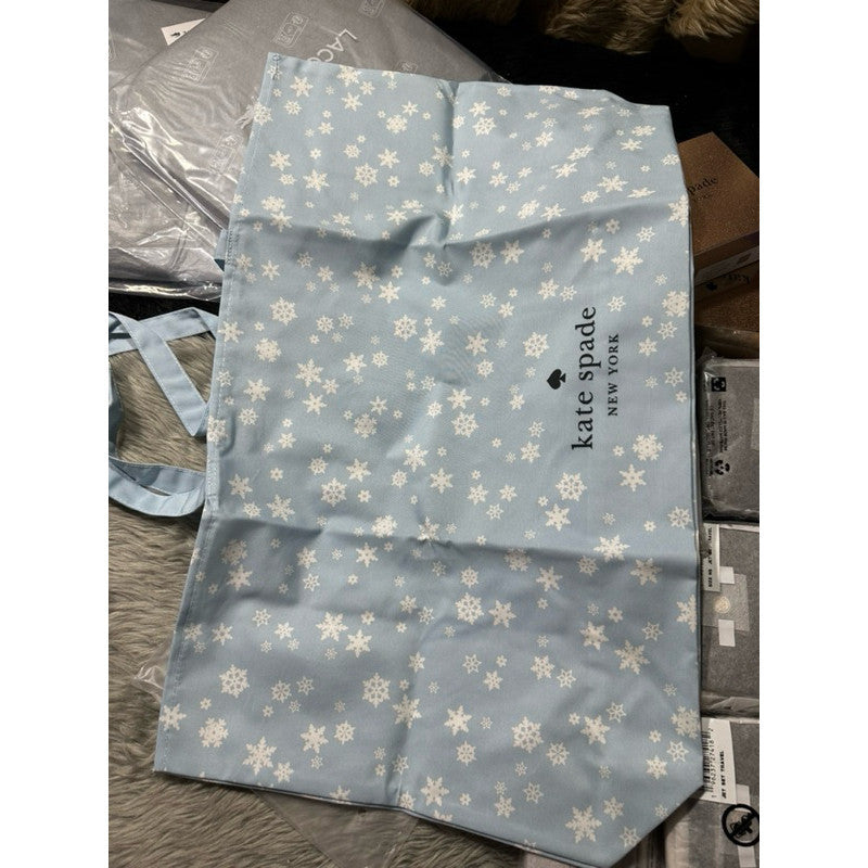 ORIG & IMPORTED KS Snowflake Blue Shopper Tote Large Canvas Blue