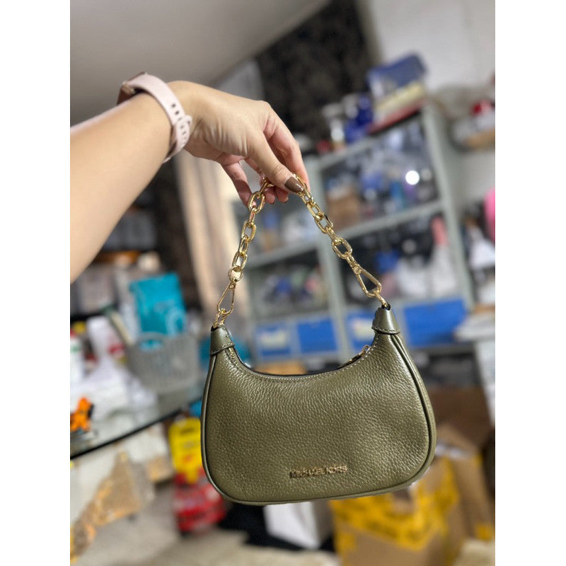 ORIG & IMPORTED MK Cora Mini Zip Pouchette KiliKili Crossbody Bag Olive Green