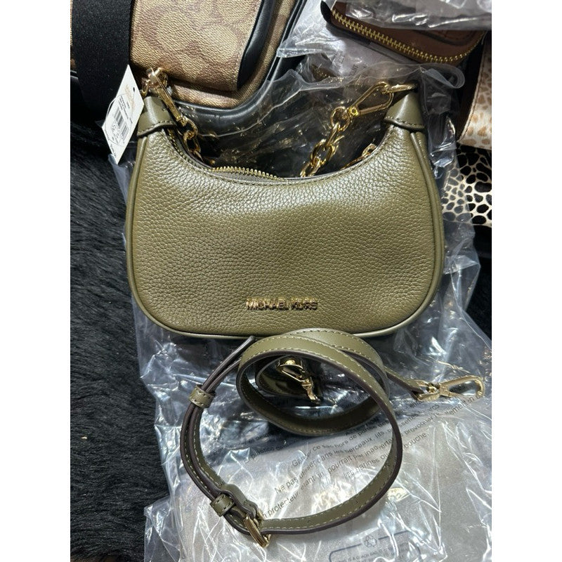 ORIG & IMPORTED MK Cora Mini Zip Pouchette KiliKili Crossbody Bag Olive Green