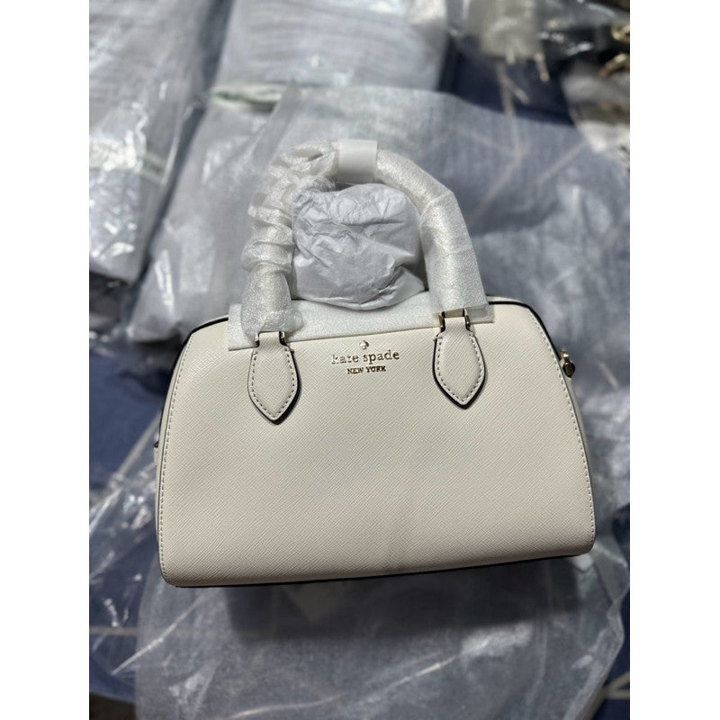 ORIG & IMPORTED KS Madison Saffiano Leather Duffle Bag White