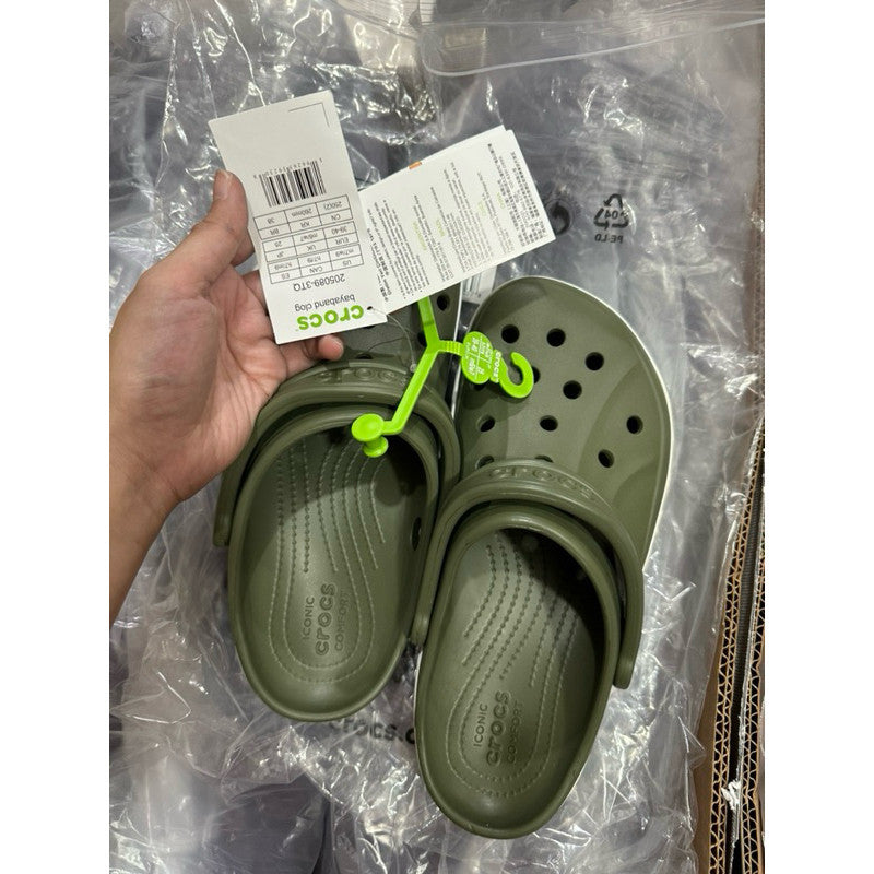 AUTHENTIC/ORIGINAL Crocs Bayaband Clog in Army Green / Cobblestone
