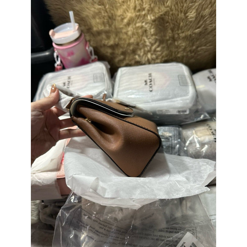 SALE! ORIG & IMPORTED MK Ava Extra-Small Saffiano Leather Crossbody Brown Bag