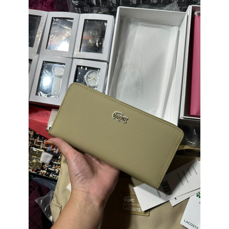 ORIG & IMPORTED LCT Concept 12 Card Zip Long Wallet Pink / Beige