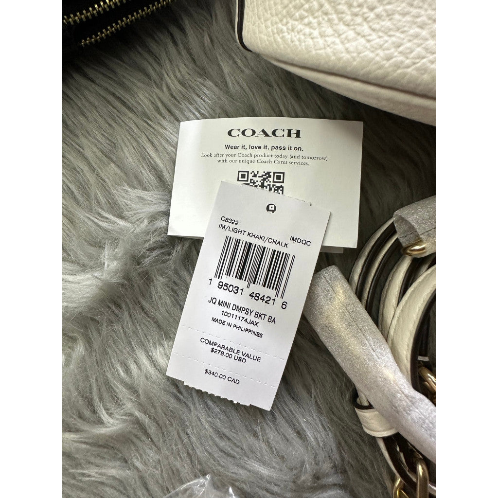 ORIG & IMPORTED CCH Mini Dempsey Bucket Bag in Signature Jacquard White