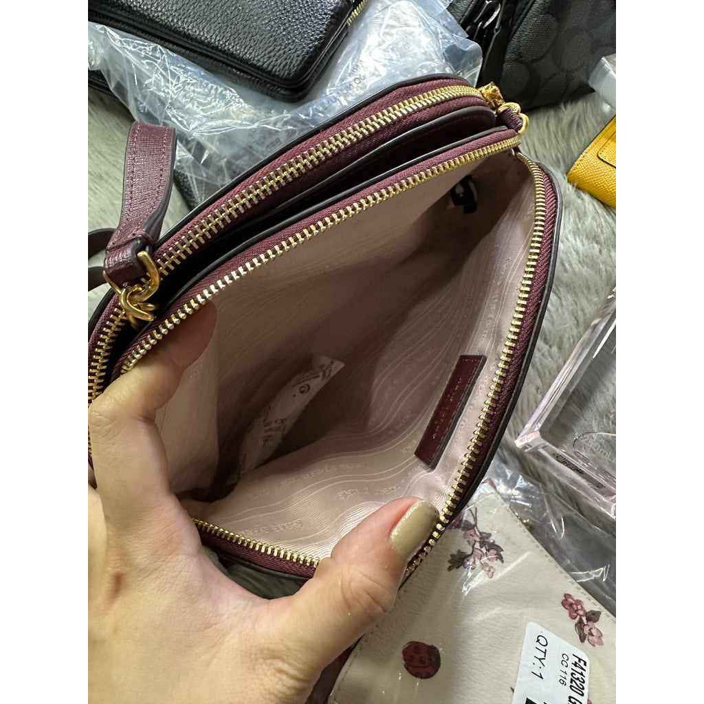 ORIG & IMPORTED KS Spencer Double-zip Dome Crossbody Mini Bag Maroon