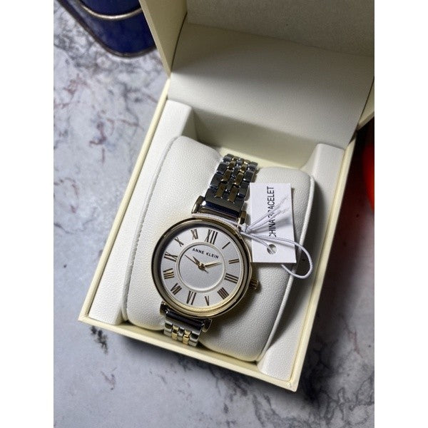 AK Klein Two-Tone Bracelet Watch With Roman Numeral Dial 2159SVTT