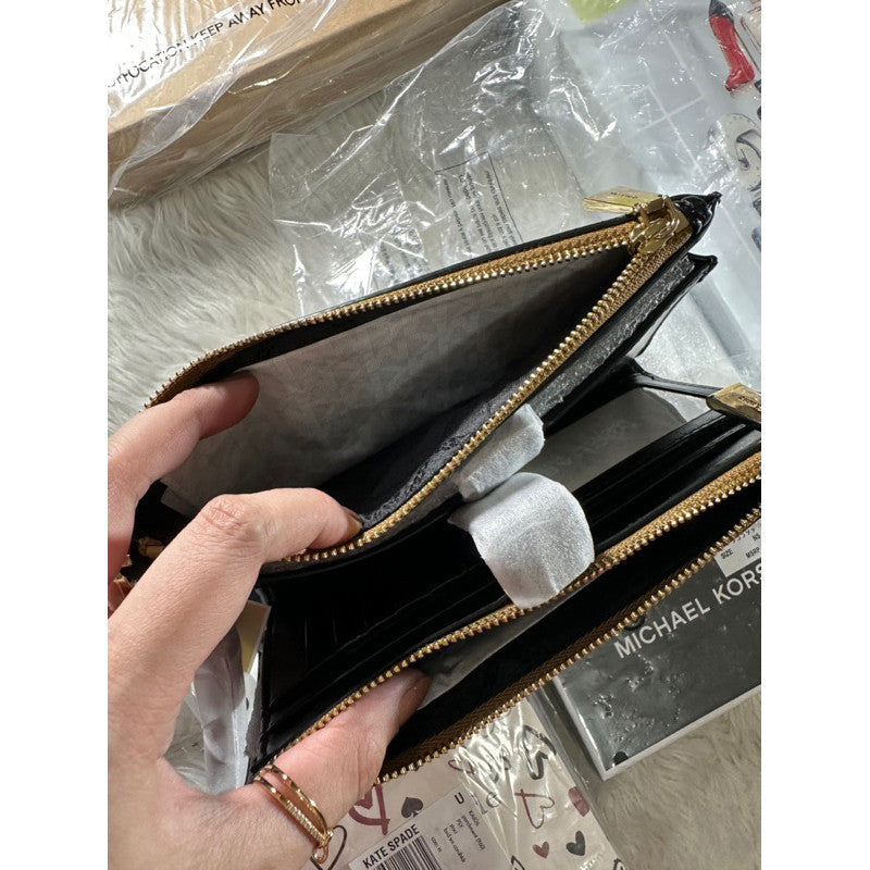ORIG & IMPORTED MK Jet Set Travel Large Double Zip Wristlet Wallet