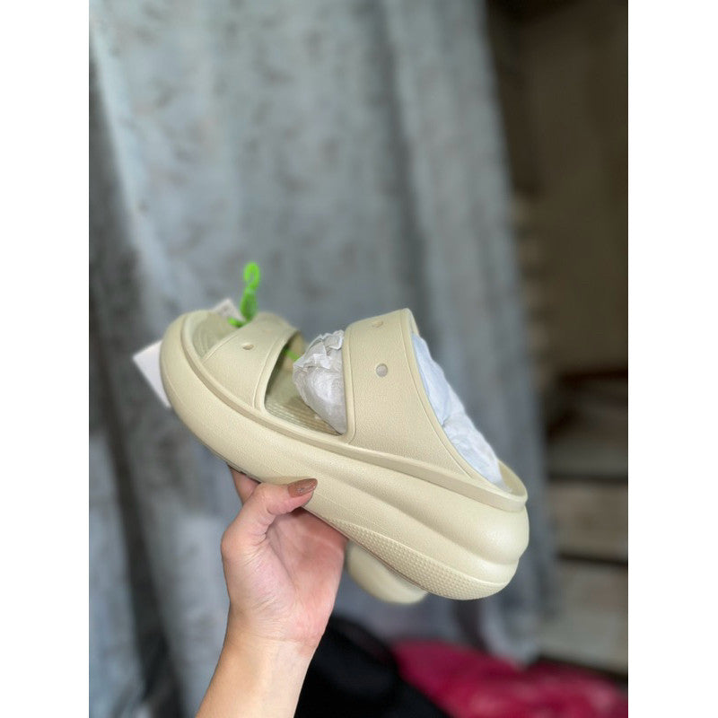 ORIG & IMPORTED CROCS CRUSH WOMEN SANDALS SLIDES IN BONE / BEIGE
