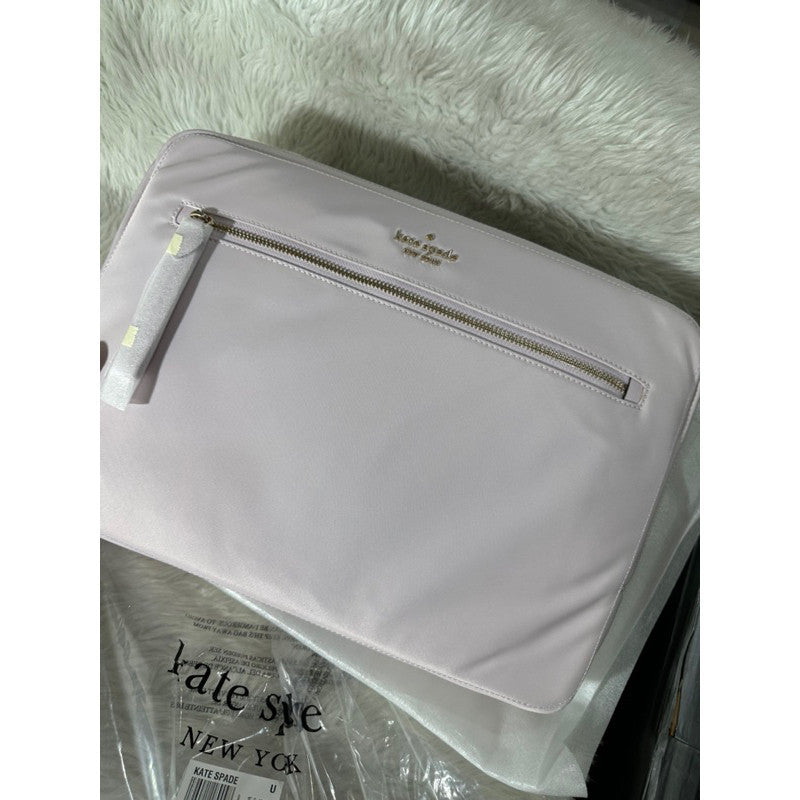 ORIG & IMPORTED KS Chelsea Nylon Laptop Bag Sleeve With Strap - Black/Lilac