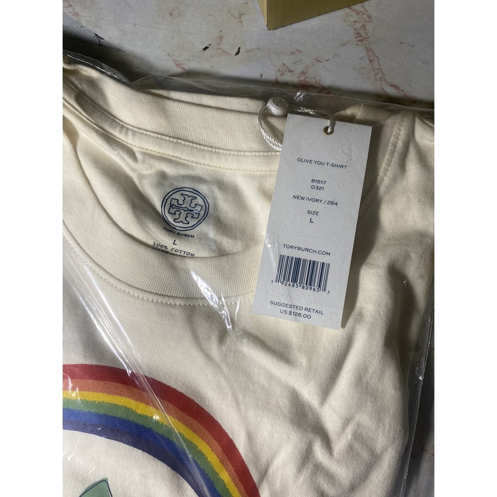 SALE! ❤️ AUTHENTIC/ORIGINAL Tory Burch Retail Olive You T-Shirt in Size Large ONLY
