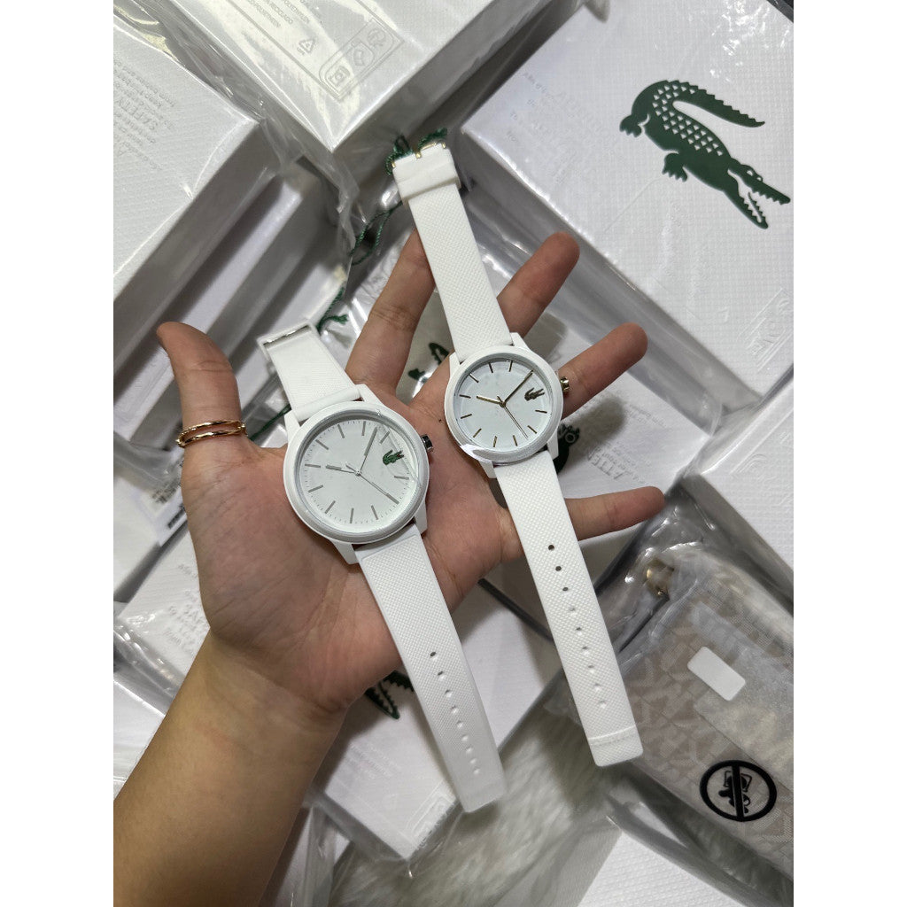 ORIG & IMPORTED LCT Ladies Watch With White Silicone Petit Piqué Pattern Strap