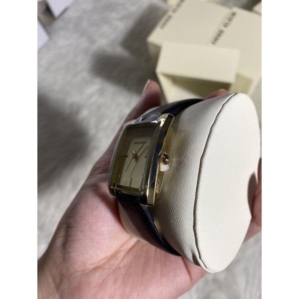 AK Klein Women's Leather Strap Watch, AK/2706CHBK BLACK/GOLD