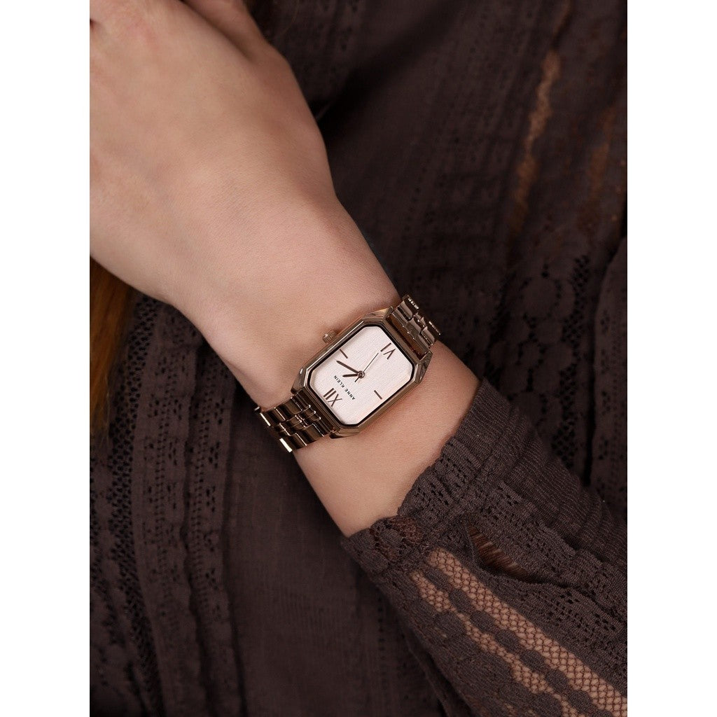 AK Klein Women's Watch with Metal Strap, Rose Gold AK/3774RGRG