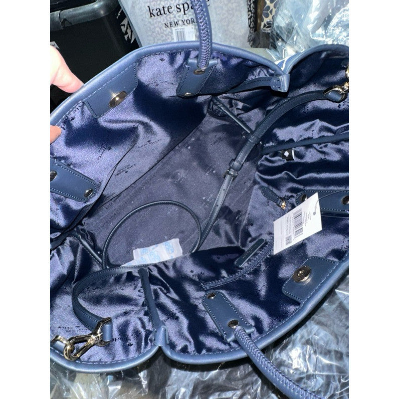 ORIG & IMPORTED KS Retail Everything Spade Flower Jacquard Medium Tote Blue Bag