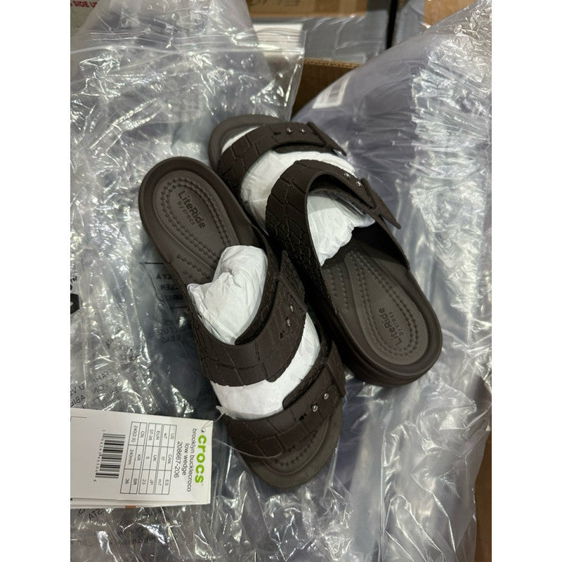 ORIG & IMPORTED Crocs Brooklyn Croco Buckle in Color: Espresso