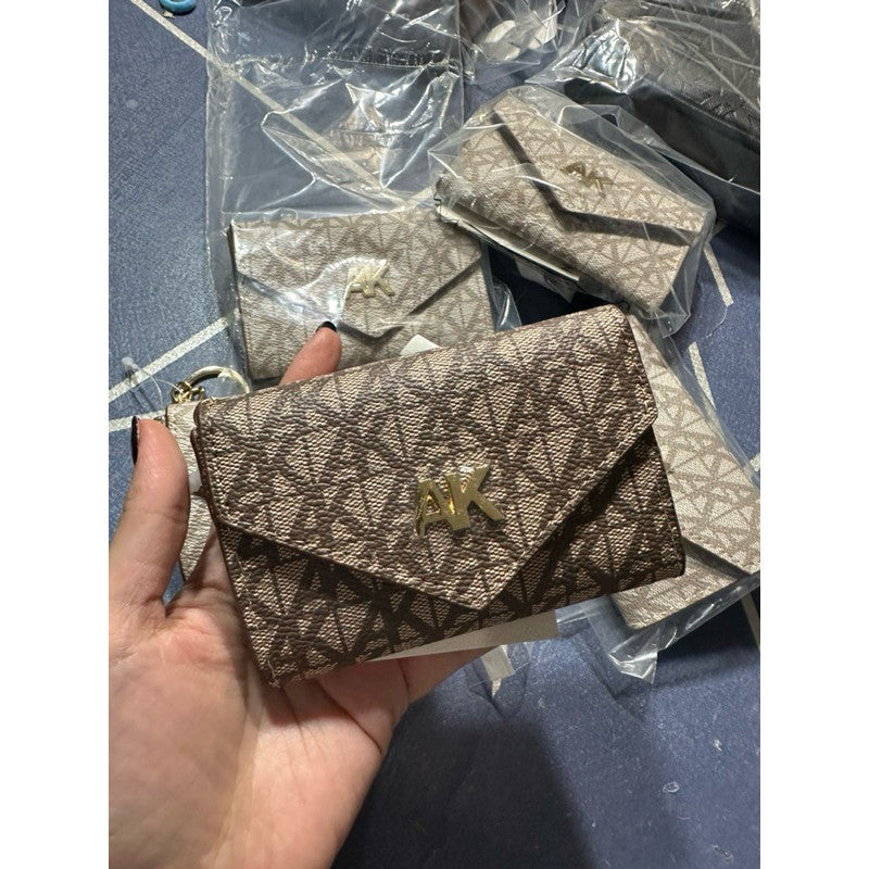 SALE! ❤️ ORIG & IMPORTED AK Klein Logo Flap Card Case Wallet With Key Ring
