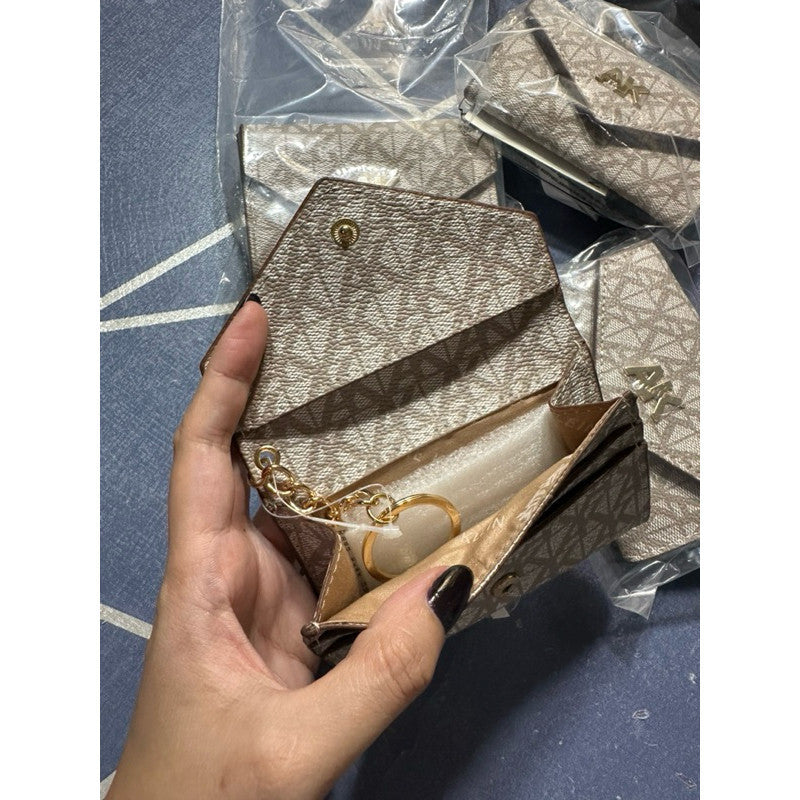 SALE! ❤️ ORIG & IMPORTED AK Klein Logo Flap Card Case Wallet With Key Ring
