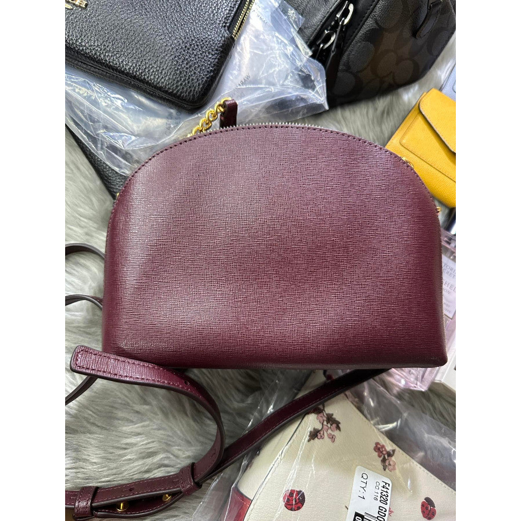 ORIG & IMPORTED KS Spencer Double-zip Dome Crossbody Mini Bag Maroon