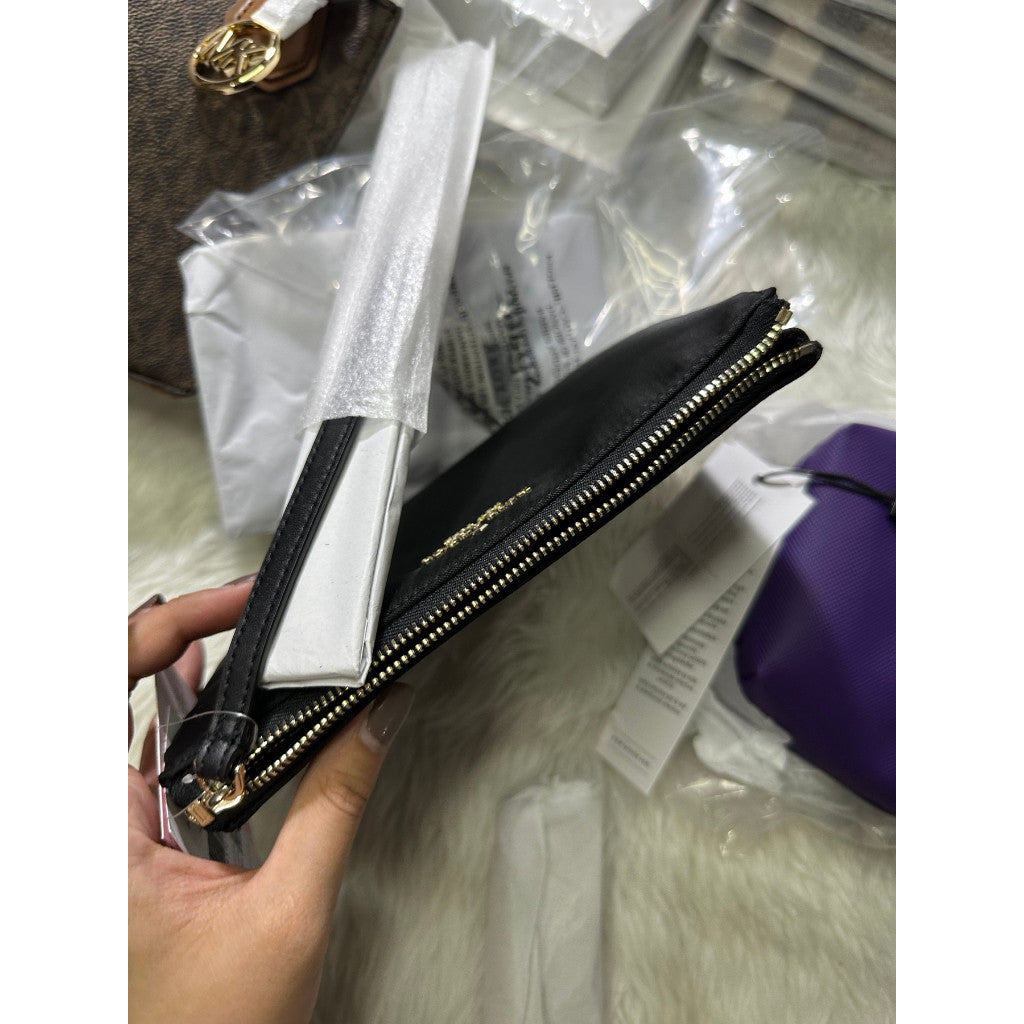 ORIG & IMPORTED KS Chelsea Medium Nylon Wristlet Pouch Wallet Black/Green/Floral