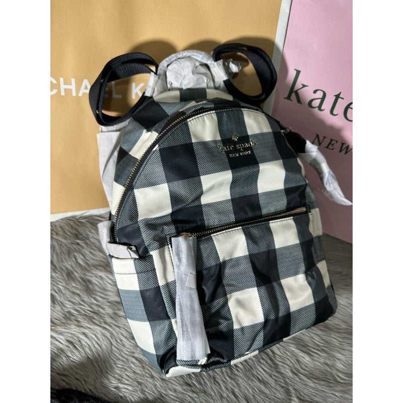 ORIG & IMPORTED KS Chelsea Medium Backpack Nylon Bag in Black Multi Stripes