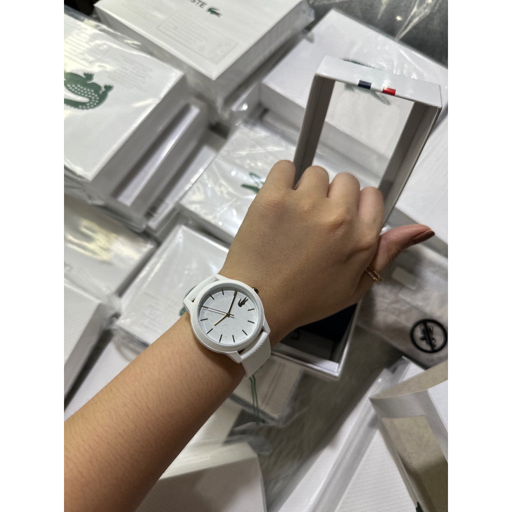 ORIG & IMPORTED LCT Ladies Watch With White Silicone Petit Piqué Pattern Strap