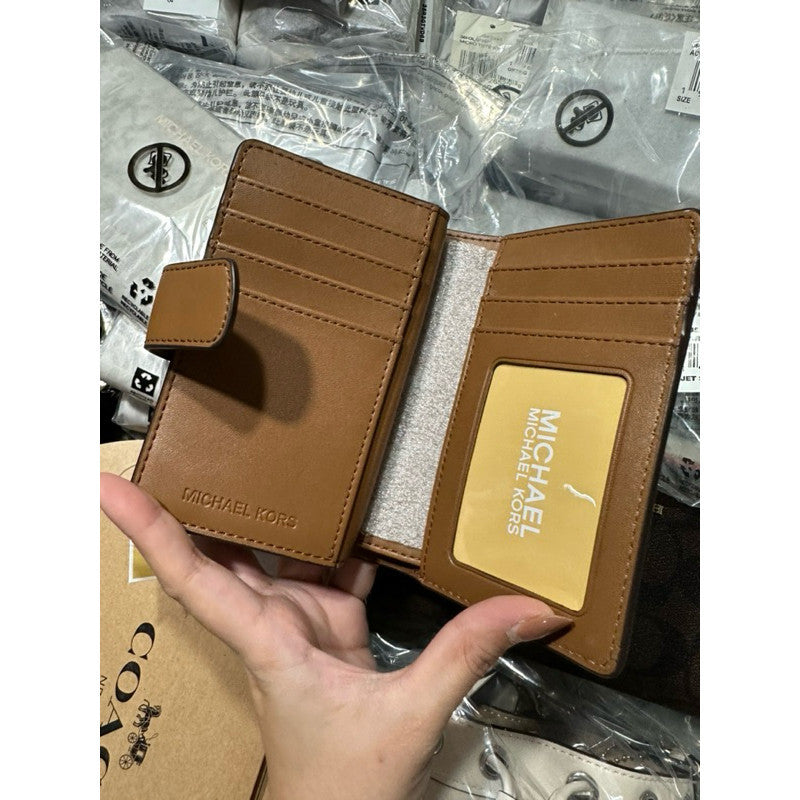 ORIG & IMPORTED MK Medium Signature Logo Wallet Brown/Vanilla White/Pink