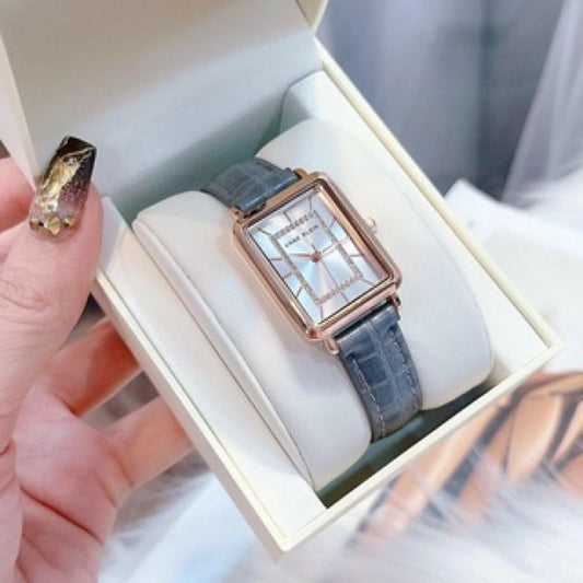 AK Klein Women's Japanese Quartz Dress Watch with Faux Leather Gray Strap AK/3820RGGY