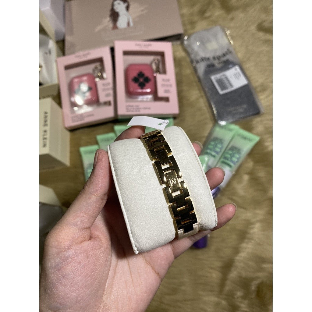 AK Klein Women's AK/1408CRCR Premium Crystal Accented Cream Bangle Watch
