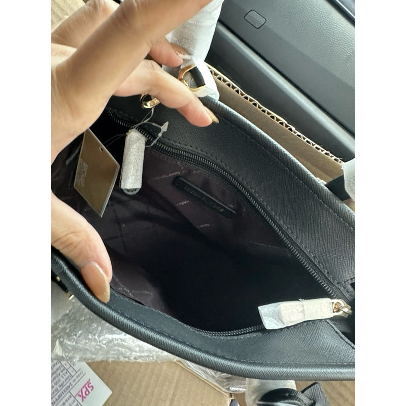 SALE!  MK Jet Set Travel Extra-Small Logo Top-Zip Tote Bag BLACK