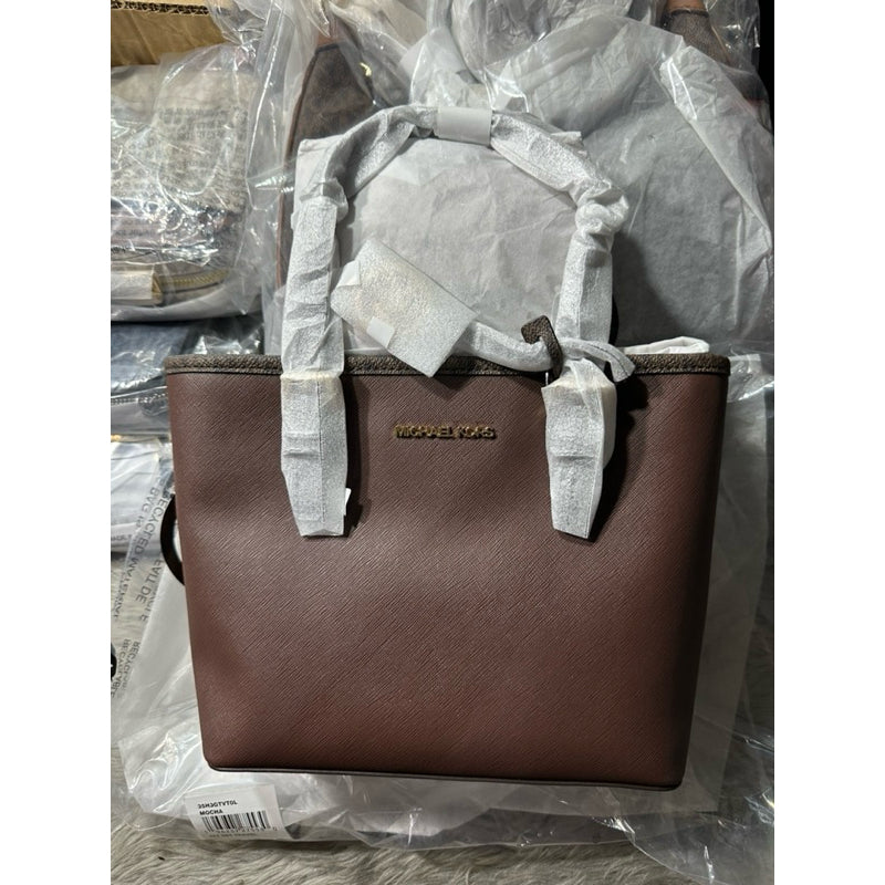 ORIG & IMPORTED MK Jet Set Travel Extra-Small Top-Zip Tote Bag Mocha Brown