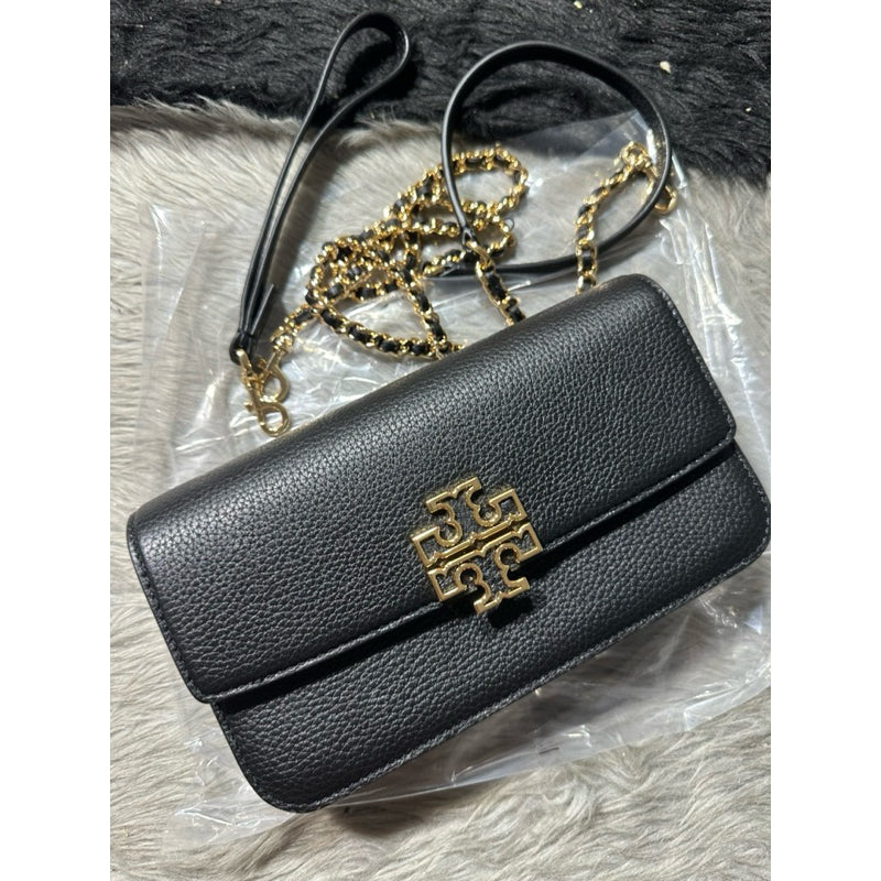 ORIG & IMPORTED TB Britten pebble chain crossbody small bag/purse/wristlet in black