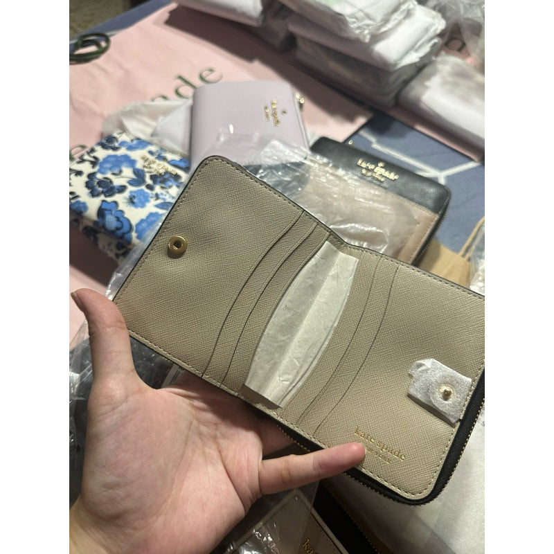ORIG & IMPORTED KS Retail Morgan Small Compact Wallet Beige/Black