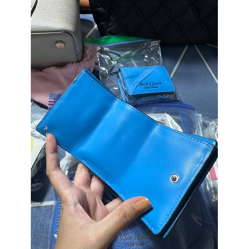 ORIG & IMPORTED KS Staci Micro TriFold Small Black / Blue /Pink Wallet