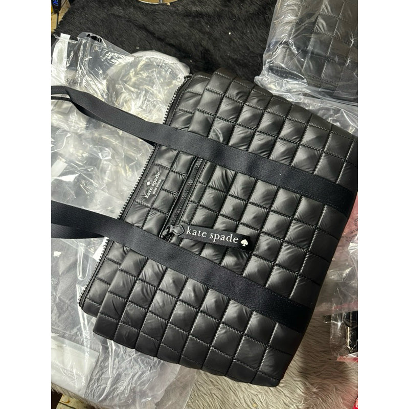 ORIG & IMPORTED KS Camden Quilted Medium Tote Black Bag