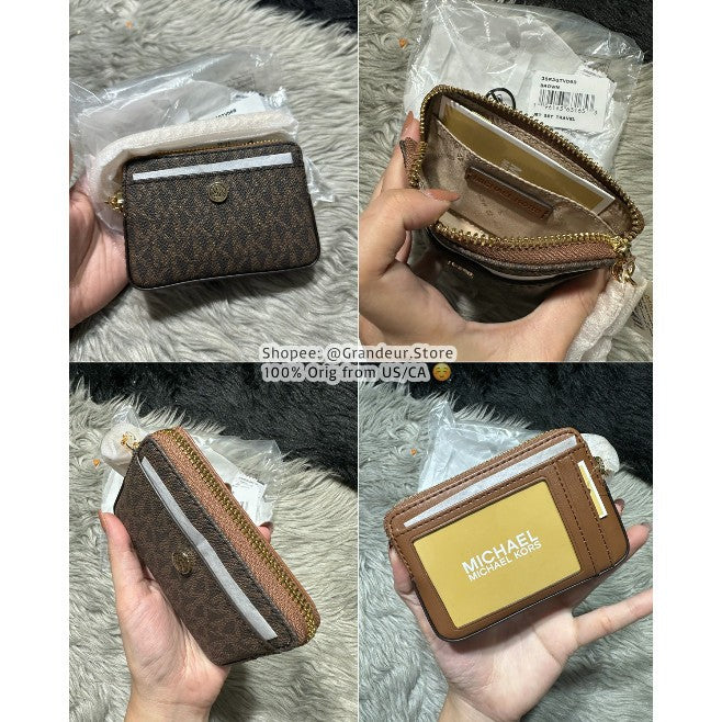 SALE! ORIG & IMPORTED MK Medium Logo Chain Zip Card Case Wallet