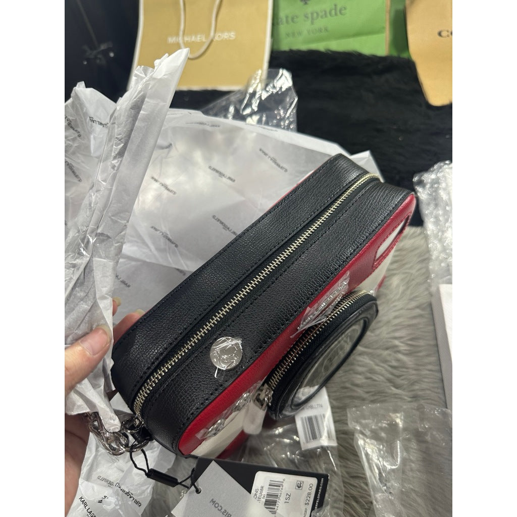ORIG & IMPORTED Karl Lagerfeld Paris KL Ikons Red Camera Crossbody Bag