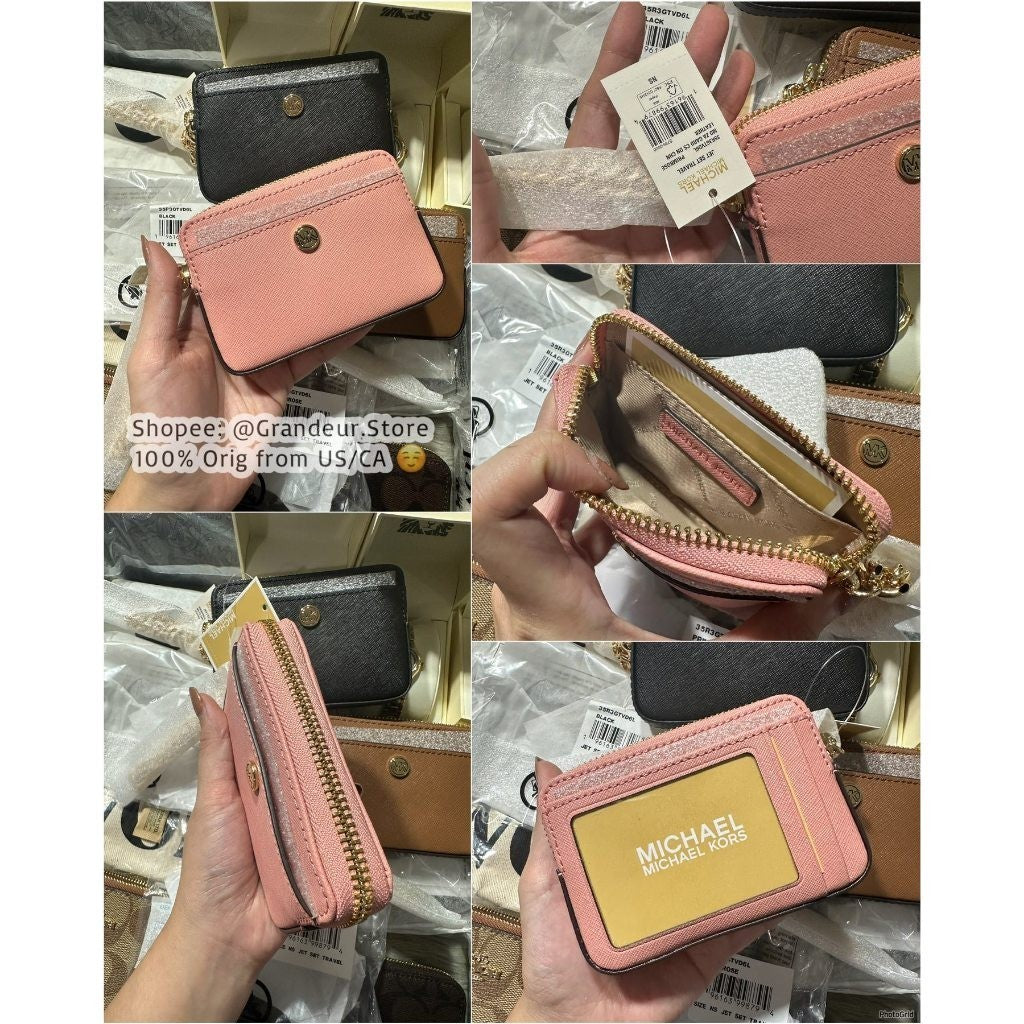 SALE! ORIG & IMPORTED MK Medium Logo Chain Zip Card Case Wallet