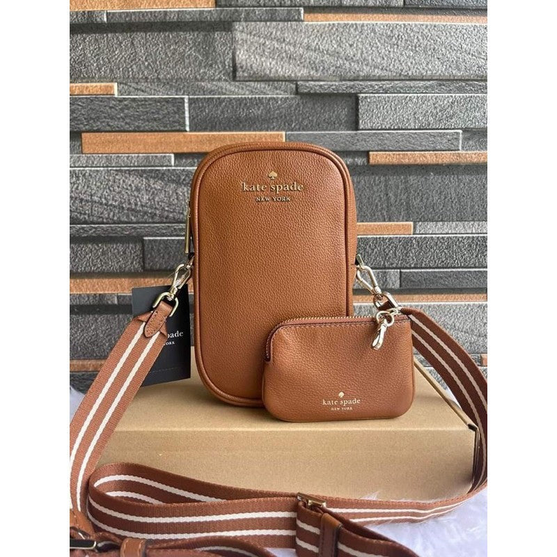 ORIG & IMPORTED KS rosie north south phone crossbody black/brown bag