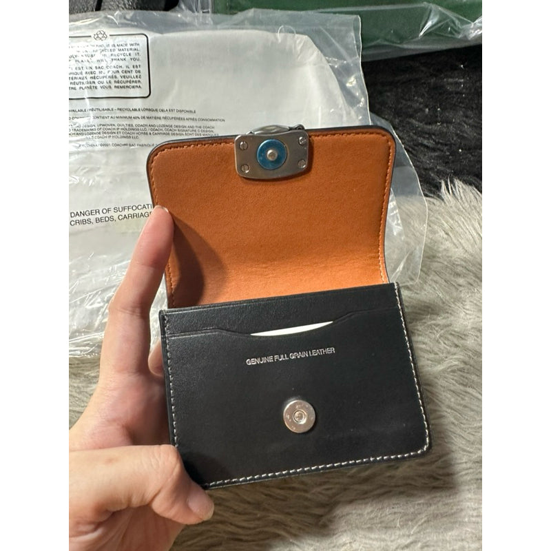 ORIGINAL & IMPORTED COACH Retail Bandit Card Case Small Flap Wallet in Brown and Green