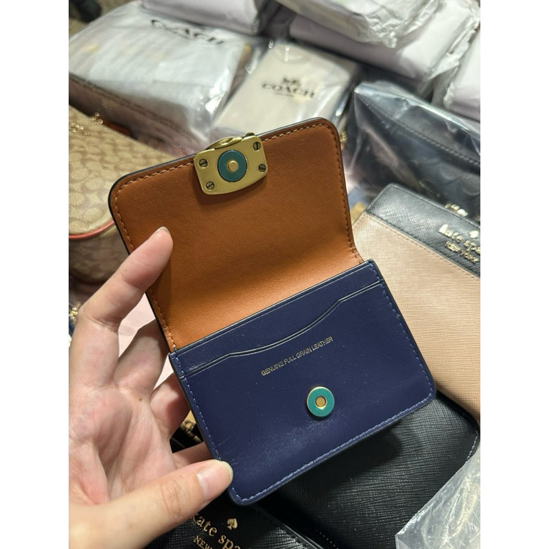 ORIGINAL & IMPORTED COACH Retail Bandit Card Case Small Flap Wallet in Brown and Green