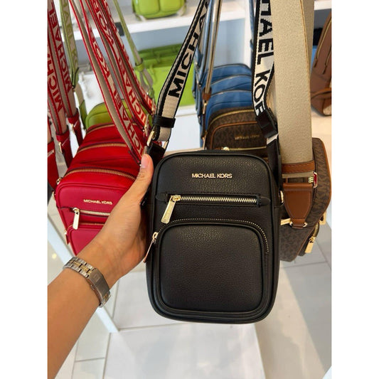 ORIG & IMPORTED MK Jet Set Medium Leather Crossbody Bag Black