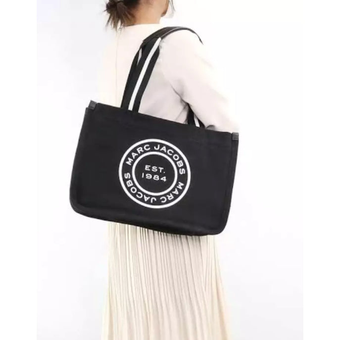 ORIG & IMPORTED MJ Signet Canvas Medium Tote Bag Black