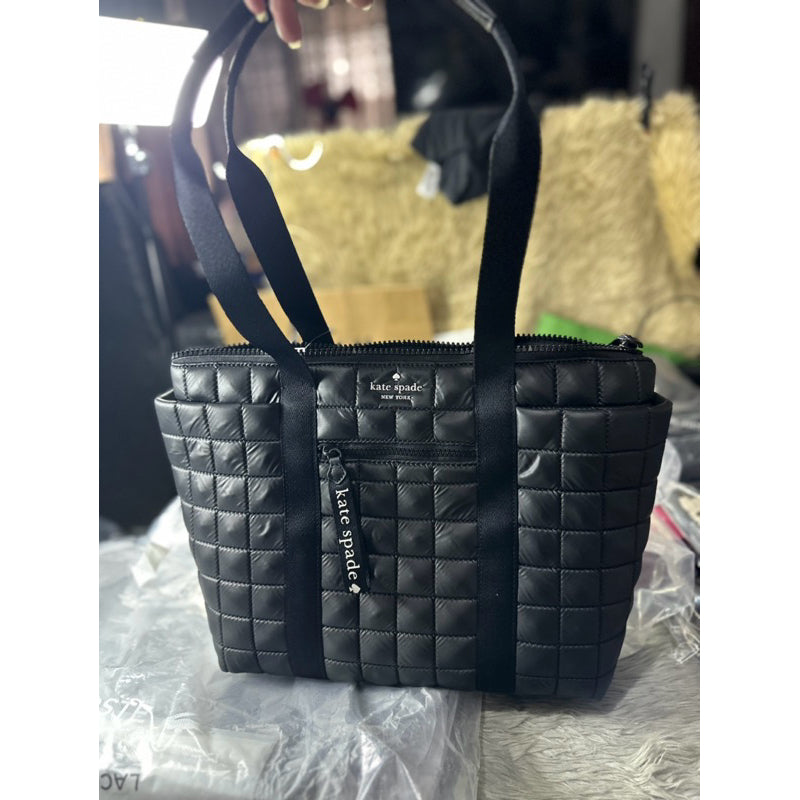 ORIG & IMPORTED KS Camden Quilted Medium Tote Black Bag