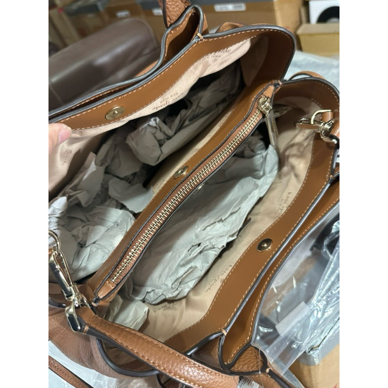 ORIG & IMPORTED KS Dumpling Large Satchel Bag in Brown Warm Gingerbread