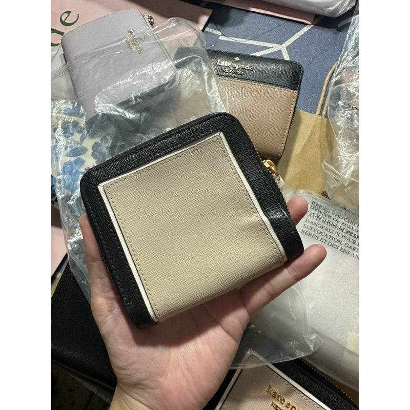 ORIG & IMPORTED KS Retail Morgan Small Compact Wallet Beige/Black