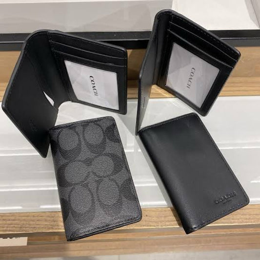 ORIG & IMPORTED CCH ID Wallet In Signature Canvas Small Men Card Holder Wallet